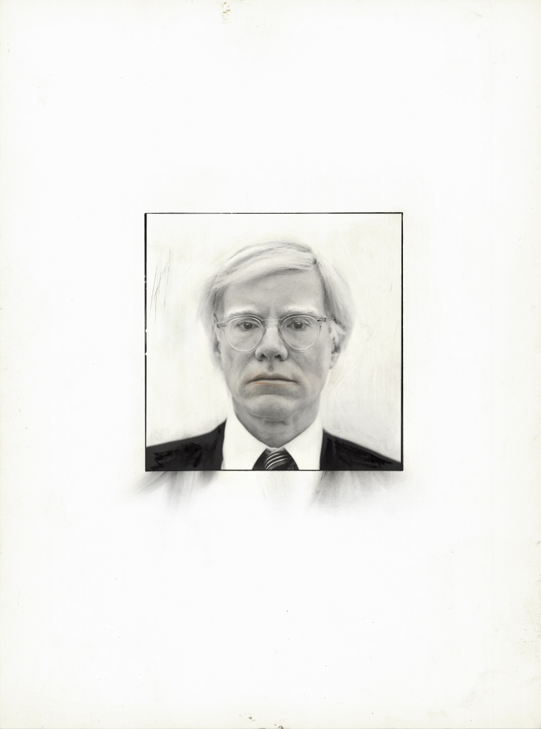 Andy Warhol, 1980. Übermalter PE-Print, Vintage, Format ca 9 x 9 cm